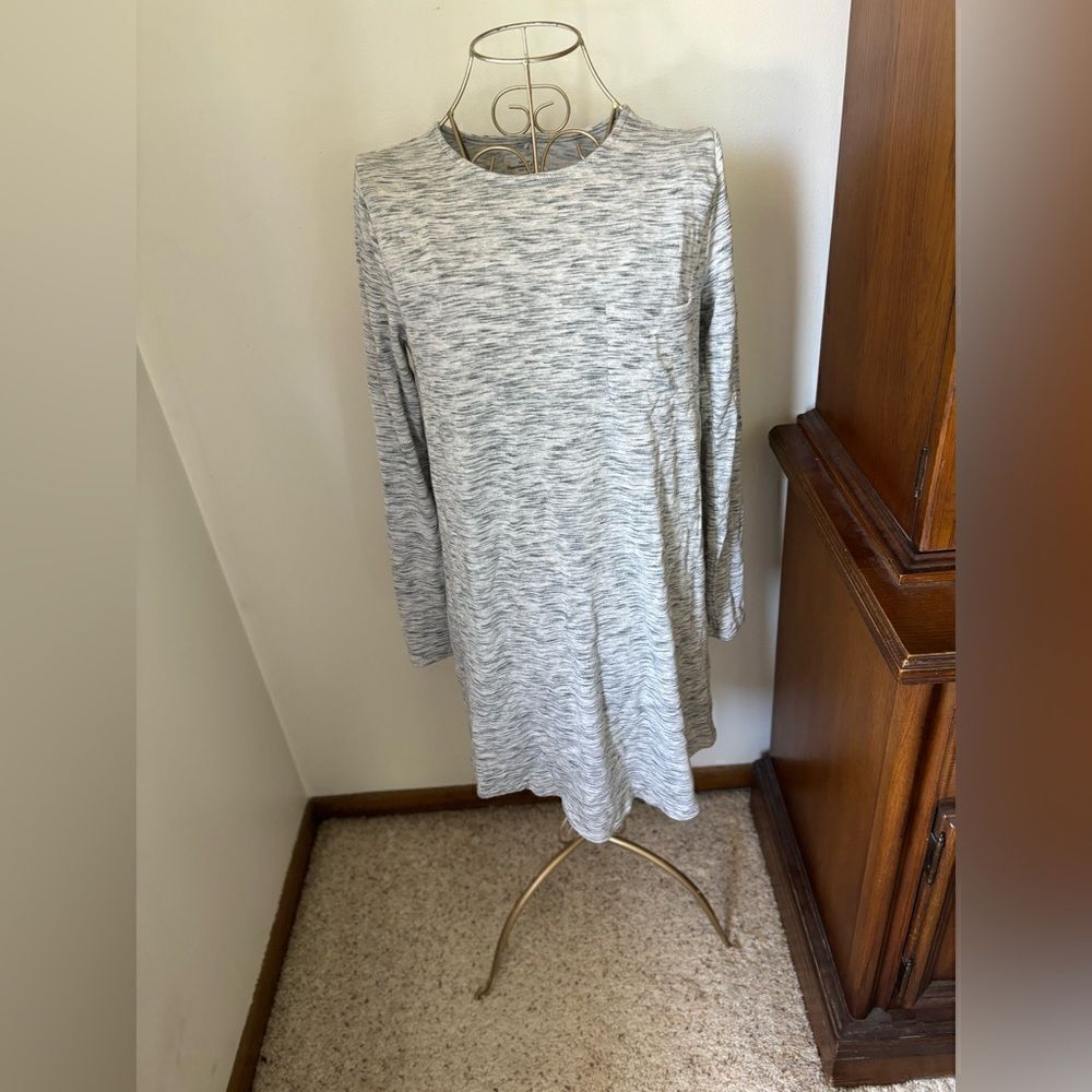 Abercrombie & Fitch Long Sleeve T-Shirt Dress Pocket Size Small Gray